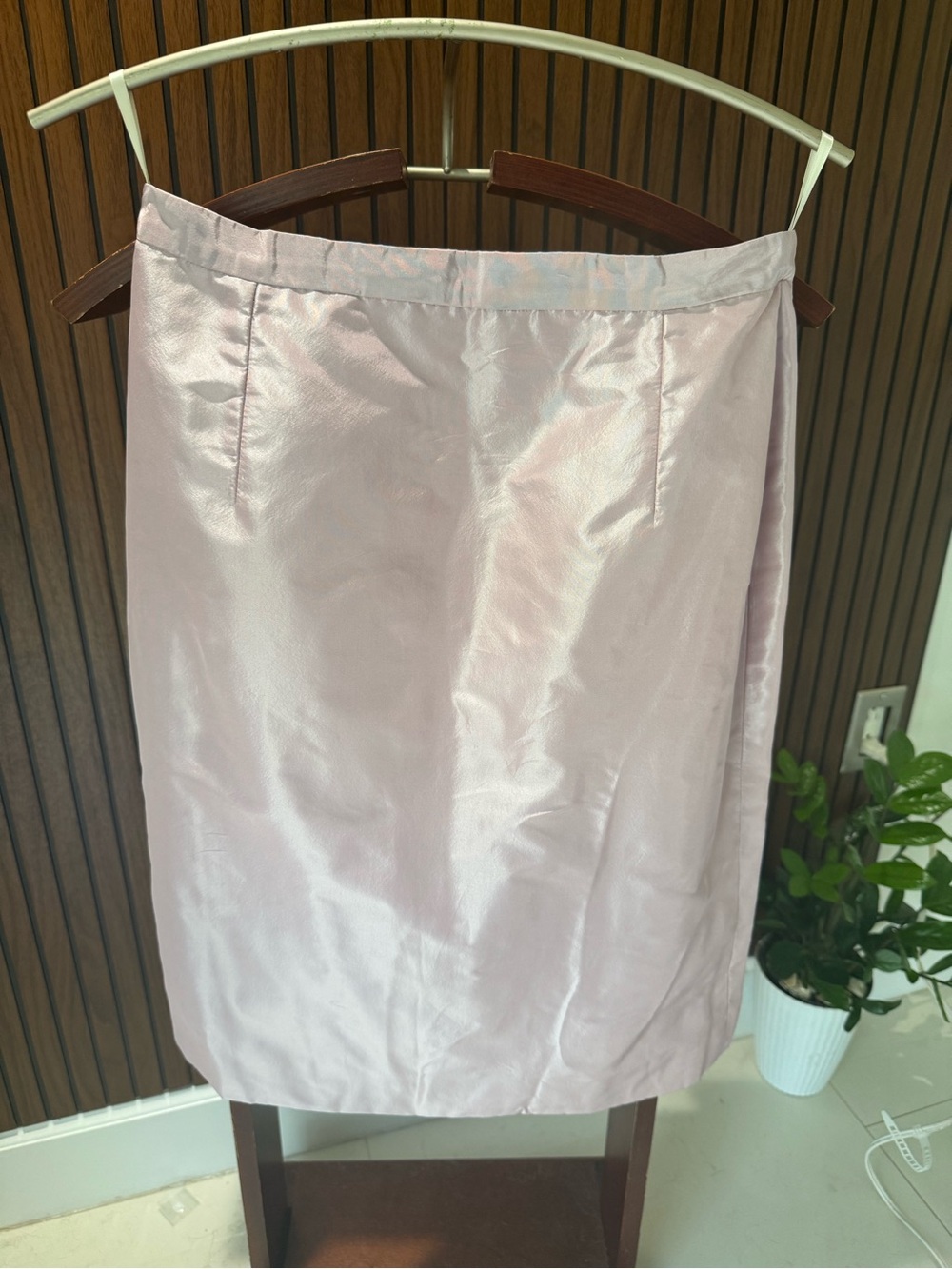Durant & Diego Blush Pink Satin Midi Pencil Skirt